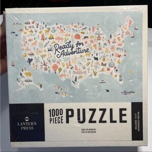 Lantern Press 1000 Piece Puzzle - Ready for Adventure USA Map